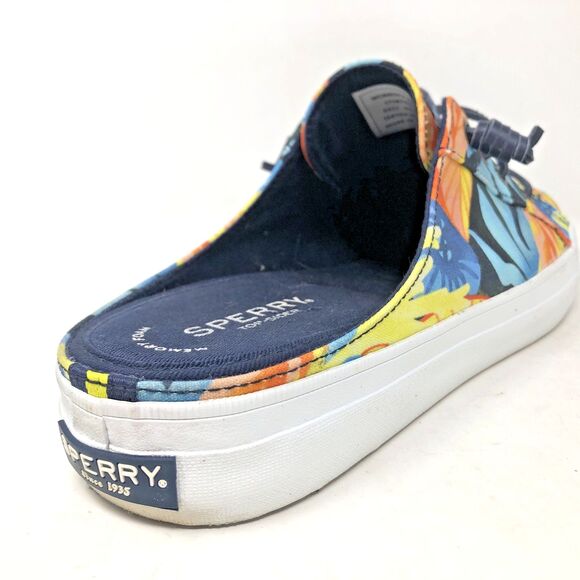 Sperry Top Sider Crest Vibe Mule Womens Sz 10 Navy Tropical Canvas Boat Shoe - Picture 9 of 13